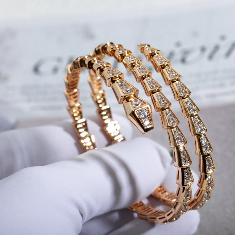 [Kismet Jewels ]SERPENTI BRACELET PINK GOLD DIAMOND DOUBLE ROW