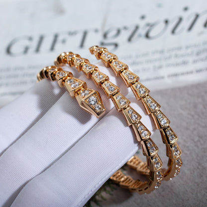 [Kismet Jewels ]SERPENTI BRACELET PINK GOLD DIAMOND DOUBLE ROW