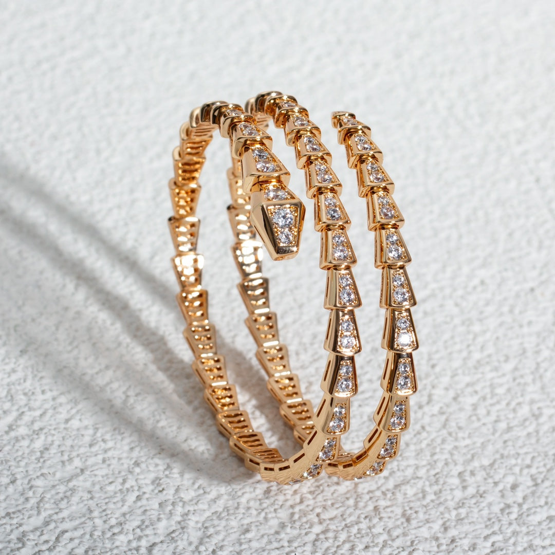 [Kismet Jewels ]SERPENTI BRACELET PINK GOLD DIAMOND DOUBLE ROW