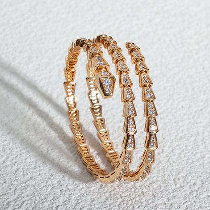 [Kismet Jewels ]SERPENTI BRACELET PINK GOLD DIAMOND DOUBLE ROW