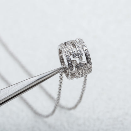 [Kismet Jewels ]PARENTESI NECKLACE SILVER DIAMOND
