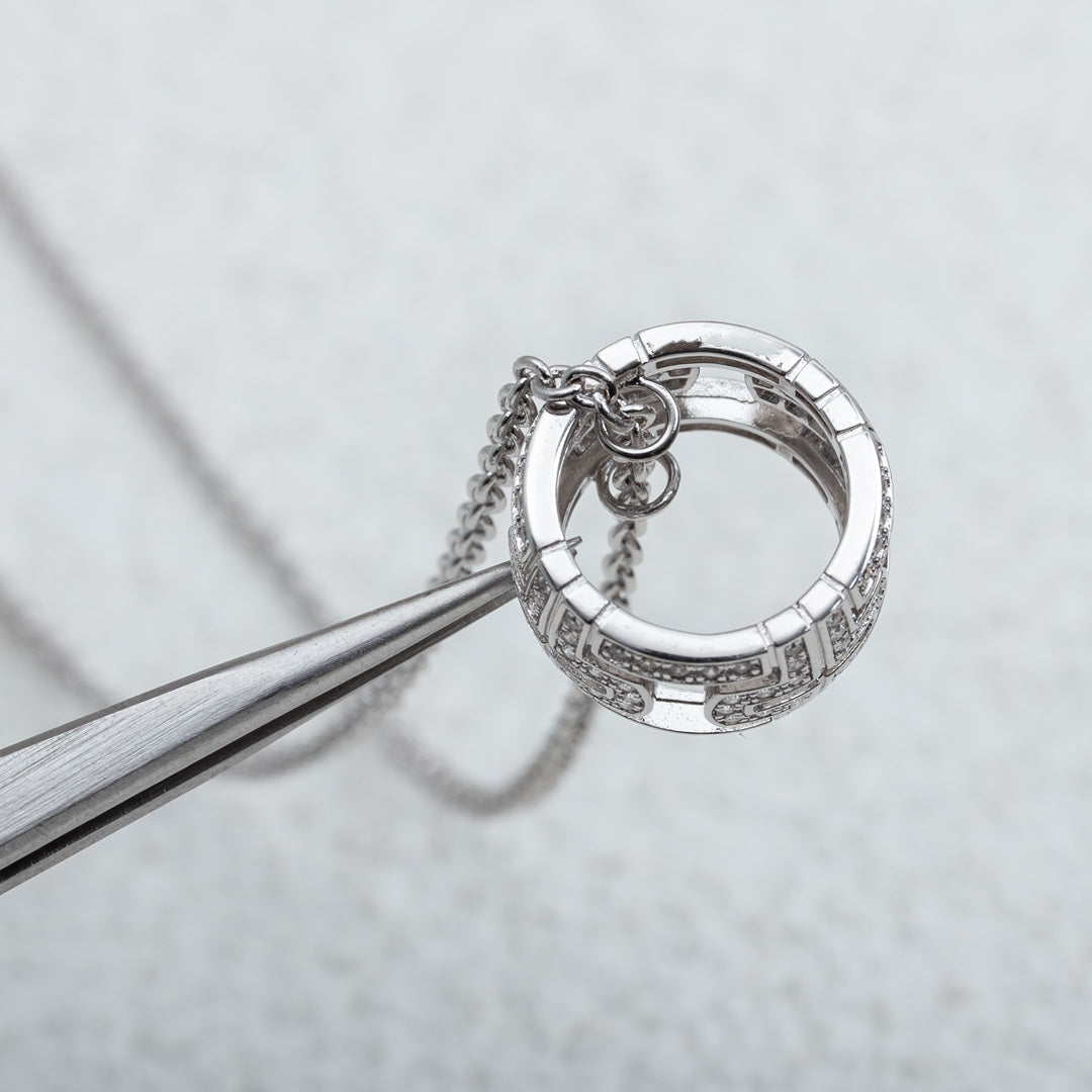 [Kismet Jewels ]PARENTESI NECKLACE SILVER DIAMOND
