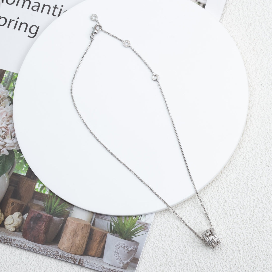 [Kismet Jewels ]PARENTESI NECKLACE SILVER DIAMOND