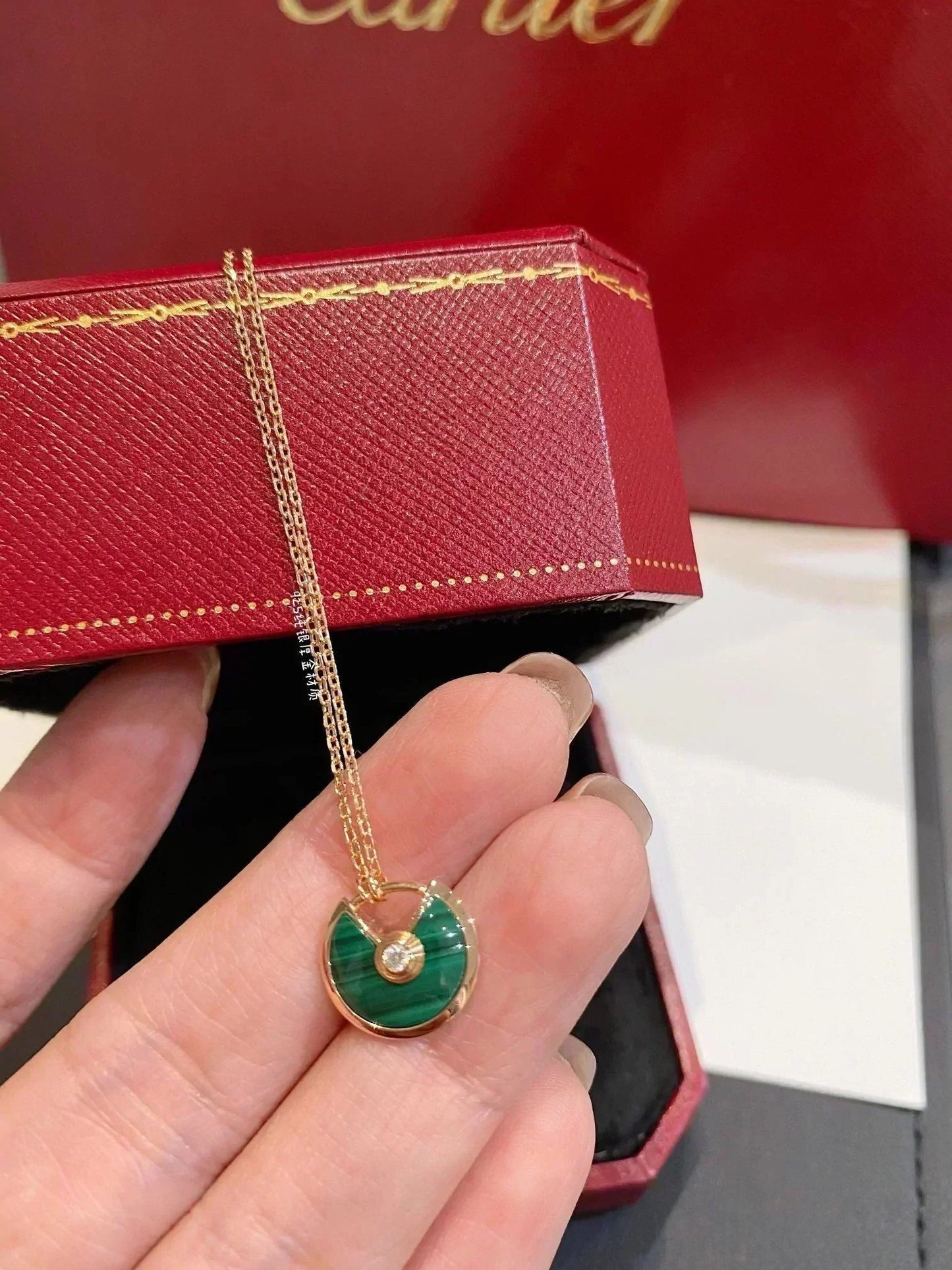 [Kismet Jewels ]AMULETTE ROSE GOLD MALACHITE NECKLACE