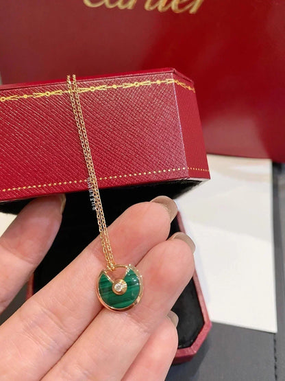 [Kismet Jewels ]AMULETTE ROSE GOLD MALACHITE NECKLACE