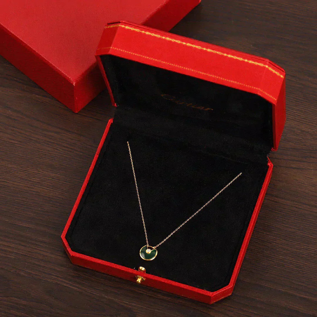 [Kismet Jewels ]AMULETTE GOLD MALACHITE NECKLACE