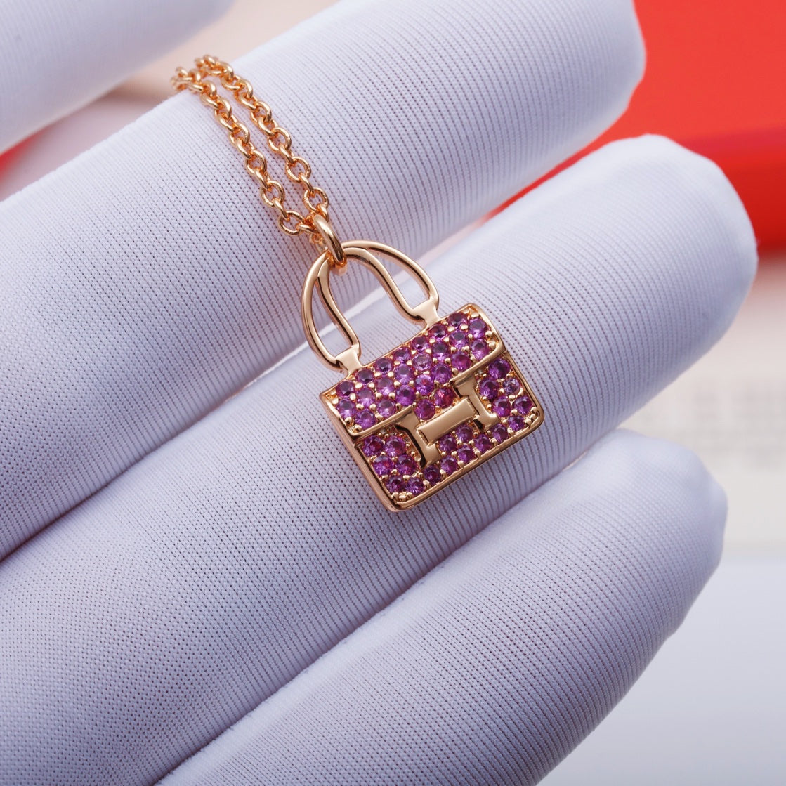 [Kismet Jewels ]CONSTANCE PEDANT PURPLE DIAMOND NECKLACE