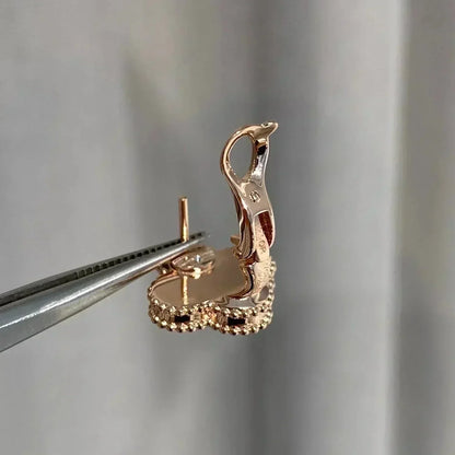 [Kismet Jewels ]CLOVER MEDIUM 1 MOTIFS  PINK MOP DIAMOND EARRINGS