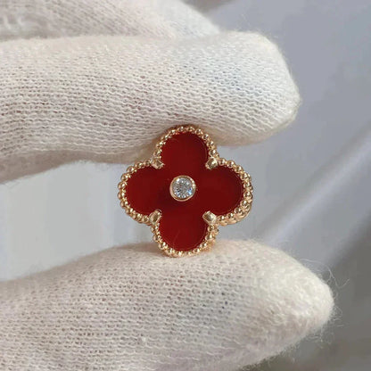 [Kismet Jewels ]CLOVER MEDIUM 1 MOTIFS CARNELIAN  DIAMOND earrings