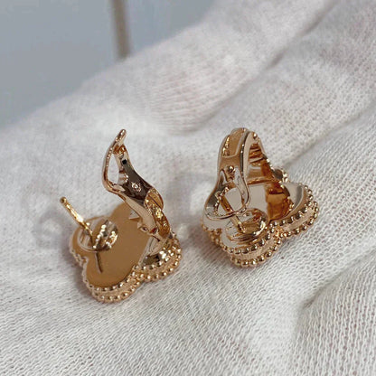 [Kismet Jewels ]CLOVER MEDIUM 1 MOTIFS CARNELIAN  DIAMOND earrings