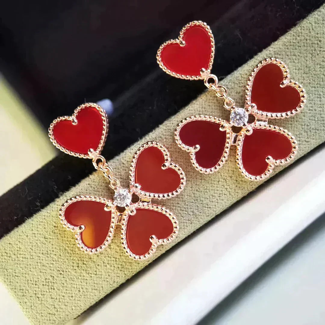 [Kismet Jewels ]SWEET CLOVER CARNELIAN EARRINGS