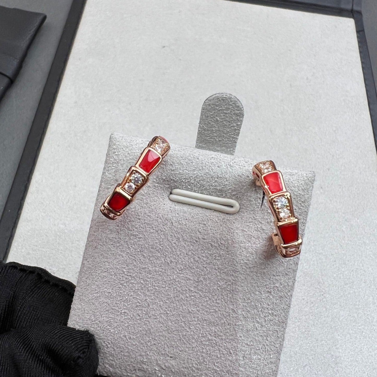 [Kismet Jewels ]SERPENTI CARNELIAN PINK GOLD EARRINGS