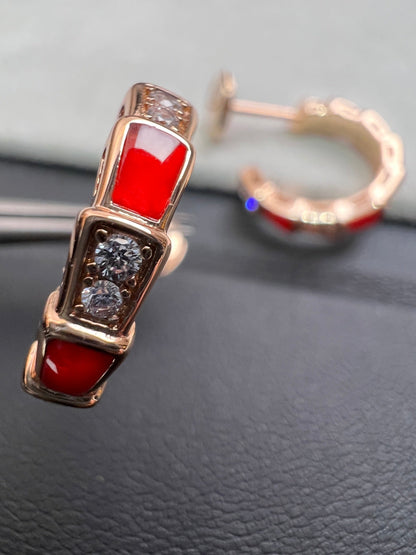 [Kismet Jewels ]SERPENTI CARNELIAN PINK GOLD EARRINGS