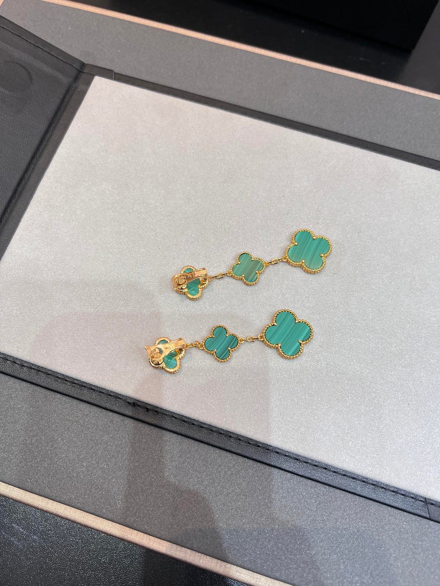 [Kismet Jewels ]CLOVER MALACHITE 3 MOTIFS GOLD