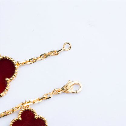[Kismet Jewels ]CLOVER BRACELET 5 MOTIFS CARNELIAN TIGER EYE