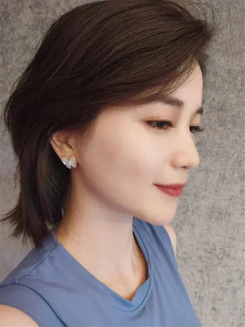 [Kismet Jewels ]BUTTERFLY MOP DIAMOND EARRINGS