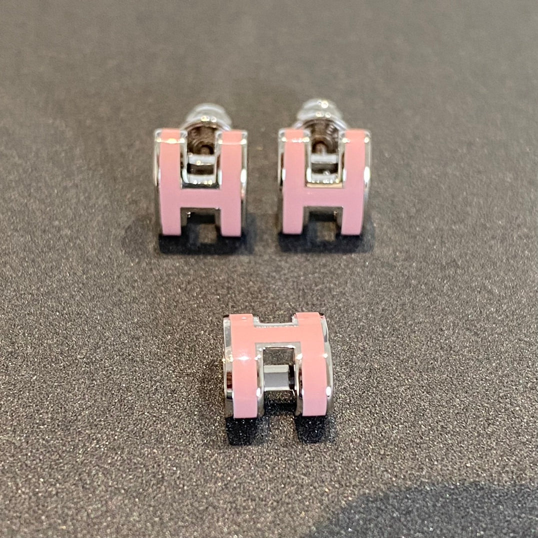 [Kismet Jewels ]MINI POP H SILVER EARRINGS PINK