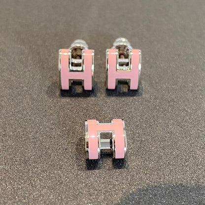 [Kismet Jewels ]MINI POP H SILVER EARRINGS PINK