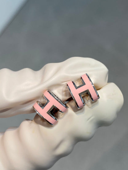 [Kismet Jewels ]MINI POP H SILVER EARRINGS PINK