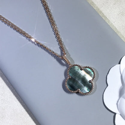 [Kismet Jewels ]CLOVER 25MM GOLD DARK MOP BIG CLOVER NECKLACE
