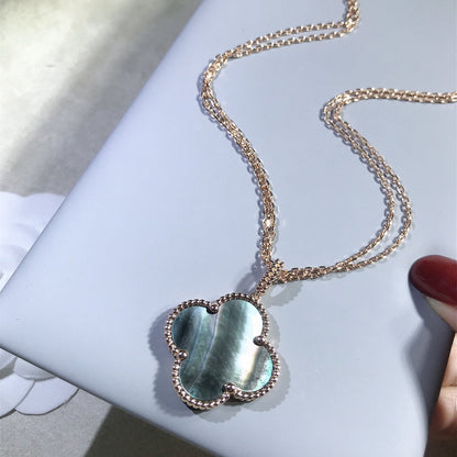 [Kismet Jewels ]CLOVER 25MM GOLD DARK MOP BIG CLOVER NECKLACE
