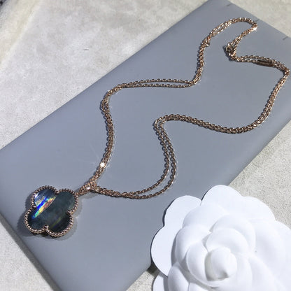 [Kismet Jewels ]CLOVER 25MM GOLD DARK MOP BIG CLOVER NECKLACE