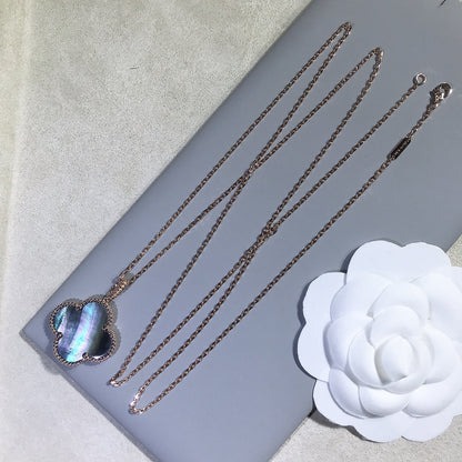[Kismet Jewels ]CLOVER 25MM GOLD DARK MOP BIG CLOVER NECKLACE