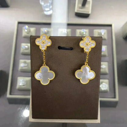 [Kismet Jewels ]CLOVER  2 MOTIFS  DIAMOND  EARRINGS (MULTIPLE CHOICESç´
