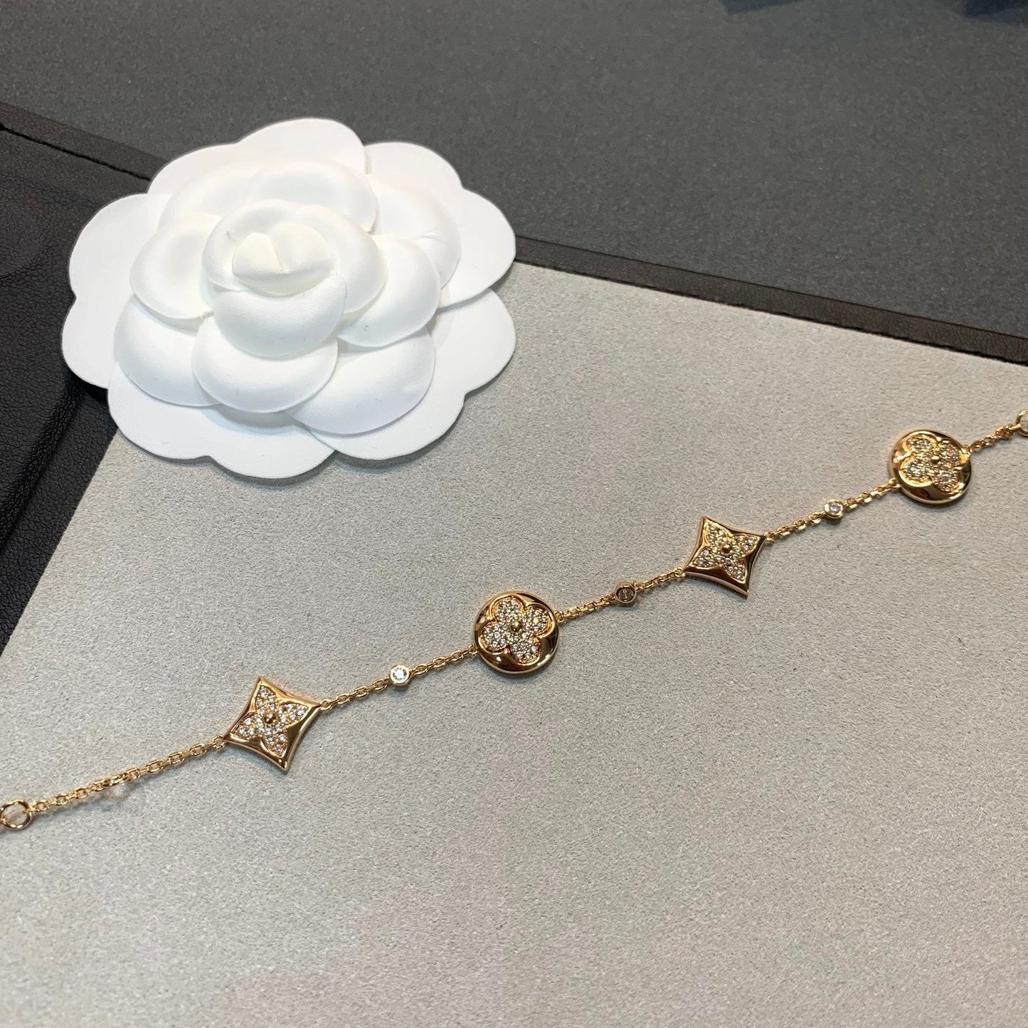 [Kismet Jewels ]STAR AND SUN 4 MOTIFS GOLD DIAMONDS BRACELET