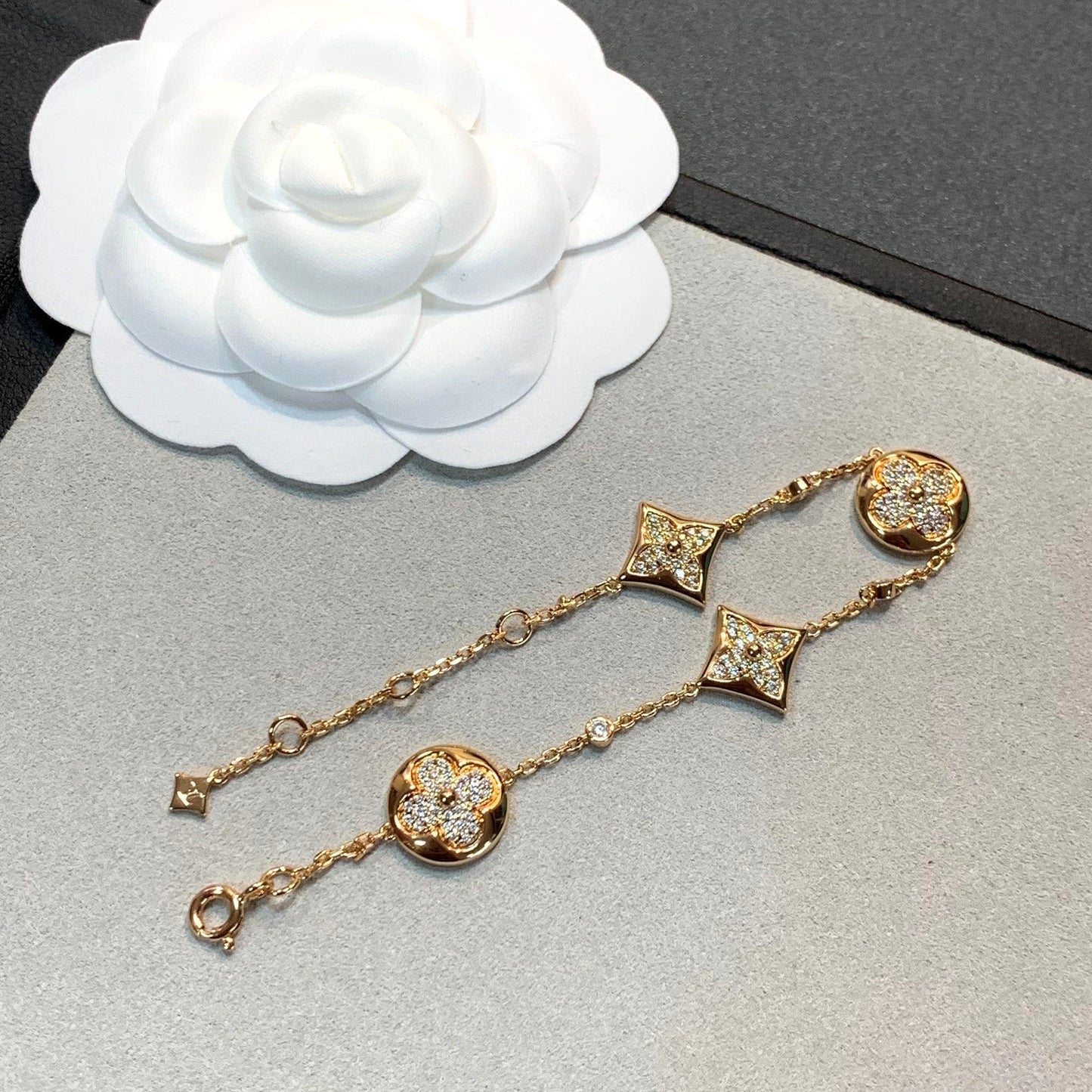 [Kismet Jewels ]STAR AND SUN 4 MOTIFS GOLD DIAMONDS BRACELET
