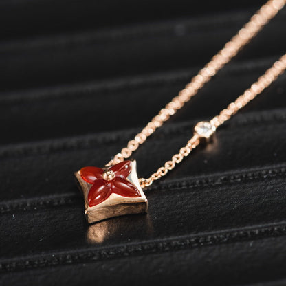 [Kismet Jewels ]STAR NECKLACE PINK GOLD 1 DIAMOND