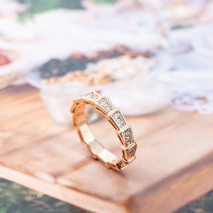 [Kismet Jewels ]SERPENTI RING PINK GOLD DIAMOND PAVED 3MM