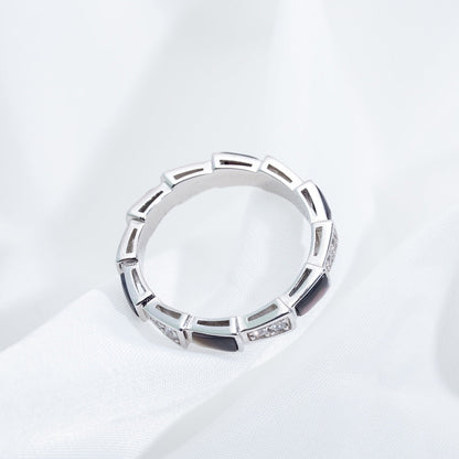 [Kismet Jewels ]SERPENTI RING SILVER  DIAMOND BLACK MOP 3MM