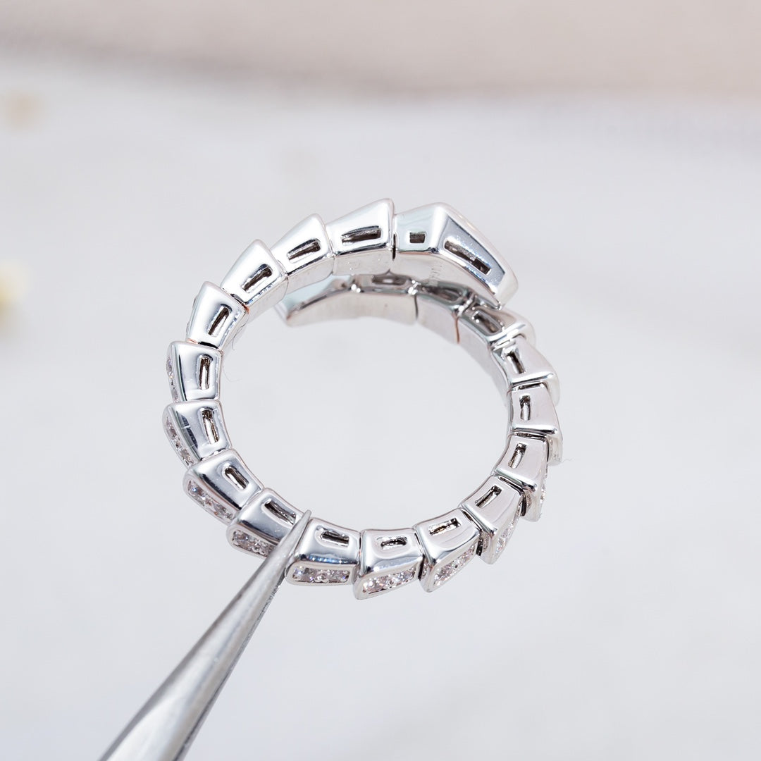 [Kismet Jewels ]SERPENTI RING SILVER DIAMOND PAVED 4MM