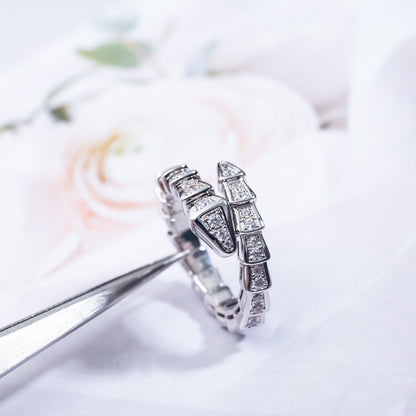 [Kismet Jewels ]SERPENTI RING SILVER DIAMOND PAVED 4MM