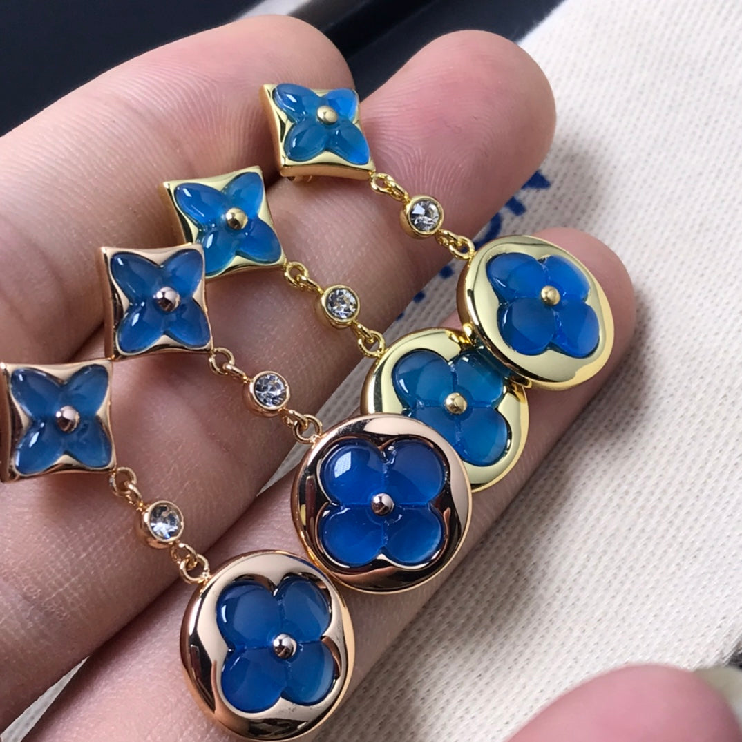 [Kismet Jewels ]STAR AND SUN AGATE DIAMOND EARRINGS