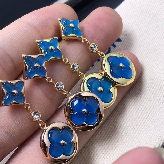 [Kismet Jewels ]STAR AND SUN AGATE DIAMOND EARRINGS