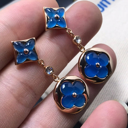 [Kismet Jewels ]STAR AND SUN AGATE DIAMOND EARRINGS