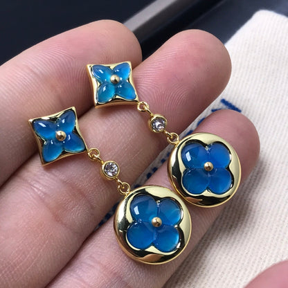 [Kismet Jewels ]STAR AND SUN AGATE DIAMOND EARRINGS