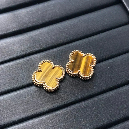 [Kismet Jewels ]CLOVER MEDIUM 1 MOTIFS TIGER EYE EARRINGS