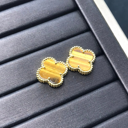 [Kismet Jewels ]CLOVER MEDIUM 1 MOTIFS TIGER EYE EARRINGS