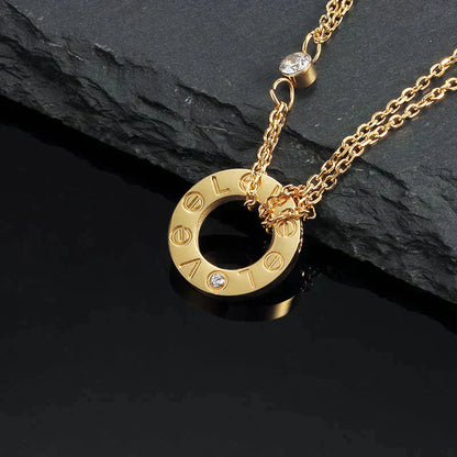 [Kismet Jewels ]LOVE NECKLACE 16MM 2 DIAMONDS