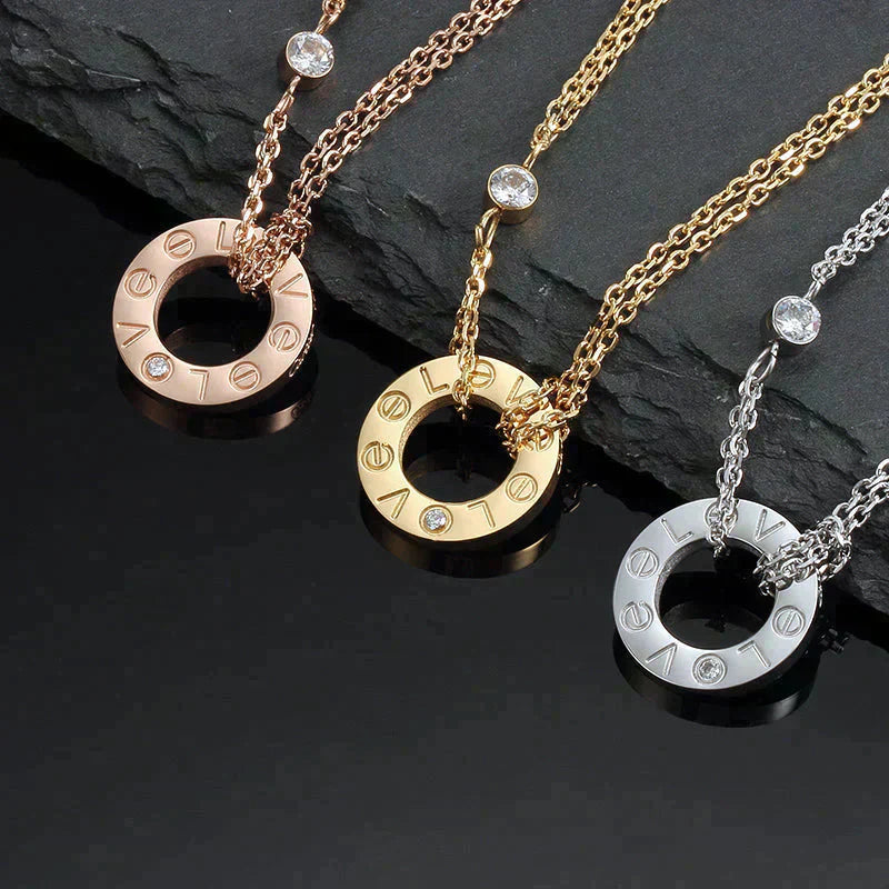 [Kismet Jewels ]LOVE NECKLACE 16MM 2 DIAMONDS