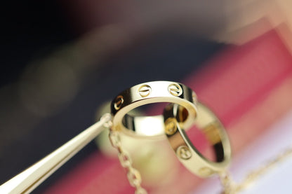 [Kismet Jewels ]LOVE NECKLACE DOUBLE RING GOLD