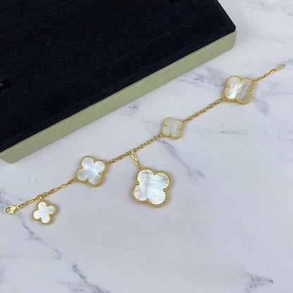 [Kismet Jewels ]MAGIC CLOVER MOP GOLD BRACELET 5 MOTIFS