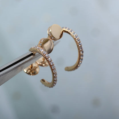 [Kismet Jewels ]JUSTE EARRINGS 12.75MM PINK GOLD DIAMOND