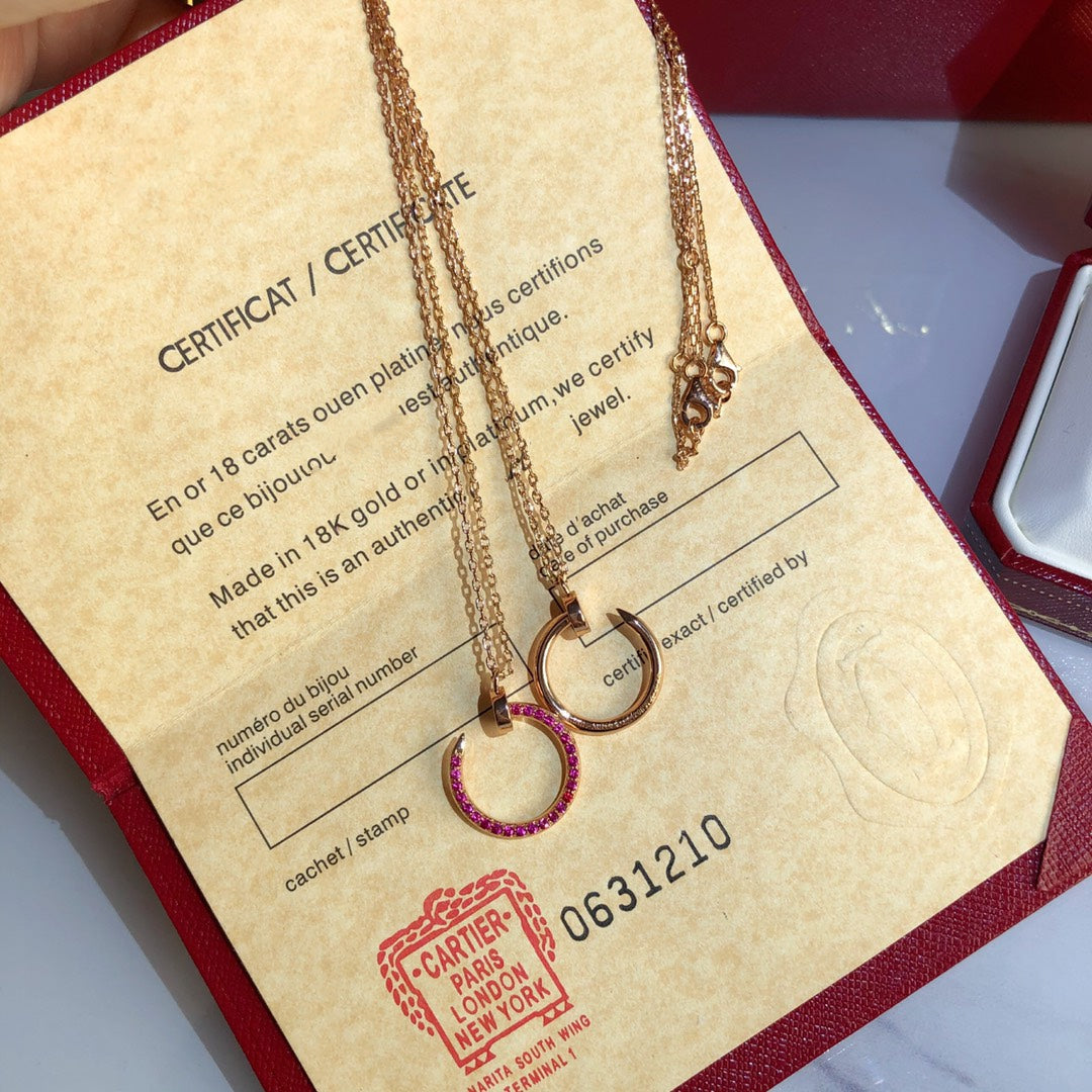 [Kismet Jewels ]JUSTE NECKLACE GOLD RED DIAMONDS