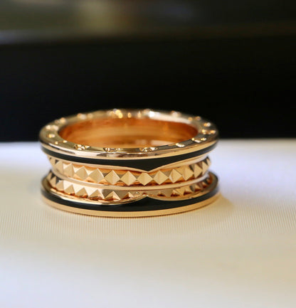 [Kismet Jewels ]ZERO 1 PINK GOLD BLACK CERAMIC RING