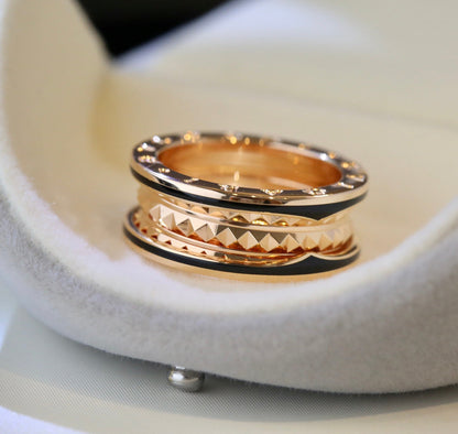 [Kismet Jewels ]ZERO 1 PINK GOLD BLACK CERAMIC RING