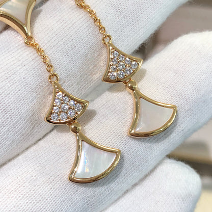 [Kismet Jewels ]DREAM EARRINGS 3 MOTIFS DIAMOND MOP PINK GOLD